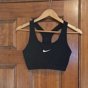 Nike Black Sports Bra with White Swoosh